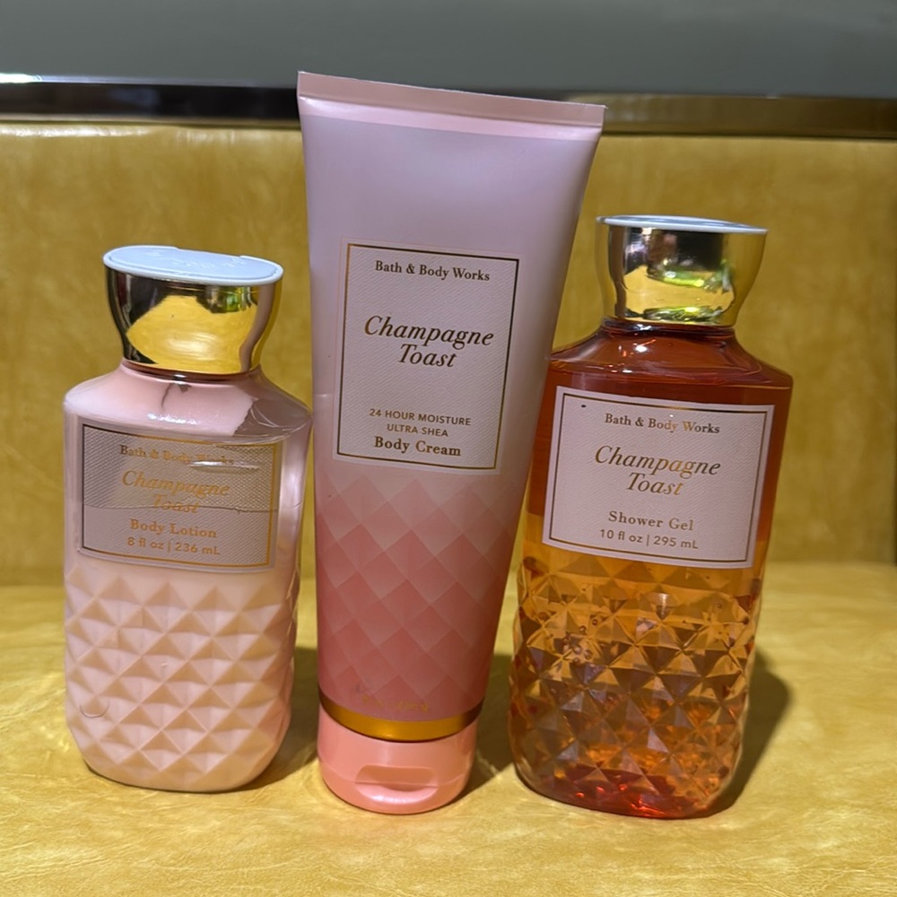 New Bath & Body Works Champagne Toast Body Lotion,body cream, & body shower